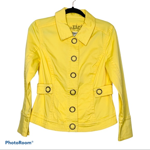 Live a Little Jackets & Coats Live A Little Lal Yellow Snap Button